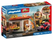 Playmobil Quad straży pożarnej oraz stoisko z burg 72195